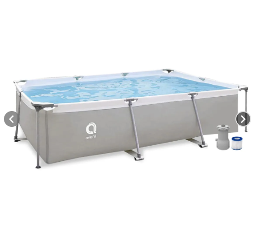 Piscina con Filtro 3701 Litros 65x207x300 cm Gris